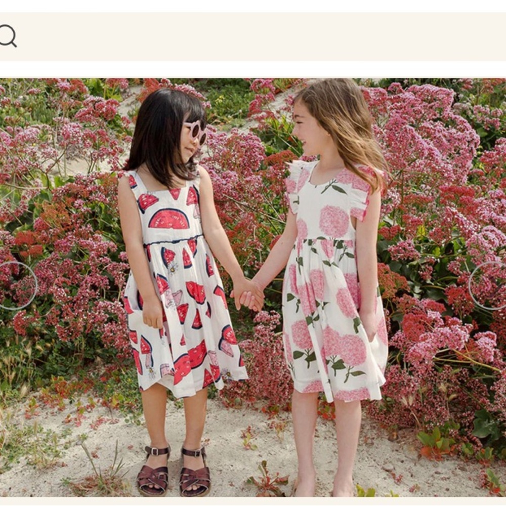 Pink Chicken White and Pink Sleeveless Hydrangeas Sundress
